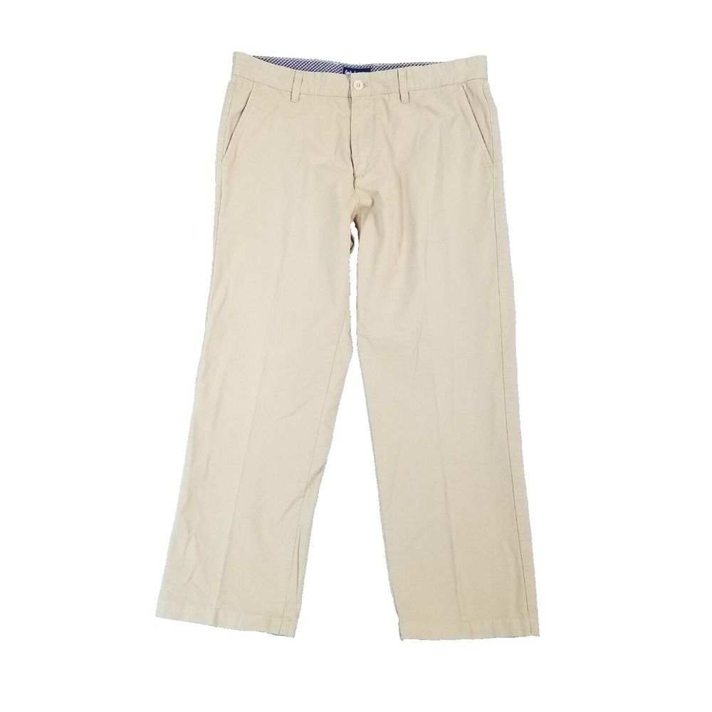 Charleston Pants Men 36x29 Beige Chino Preppy Cotton Twill Straight Flat Front